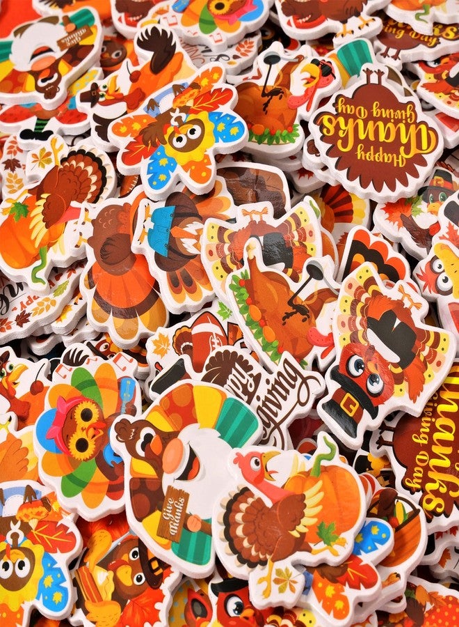 هواف ملصقات إسفنجية على شكل ديك رومي لعيد الشكر من HOWAF، ٢٠٠ قطعة، ملصقات ذاتية اللصق لحفلات عيد الشكر، ملصقات يدوية الصنع، ملصقات إسفنجية مرحة على شكل ديك رومي لعيد الشكر - Image 5